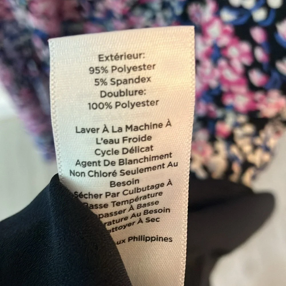 Talbots Black Dress with Vibrant Floral Accents - Picture 6 of 6